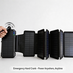 Batterie Externe <span class=keywords><strong>Solaire</strong></span> 20000mAh 15W avec Sortie Sans Fil, Multi-Interfaces, Manivelle, Allume-Cigare, <span class=keywords><strong>Panneau</strong></span> LED Détachable, Urgence - Product Image 3