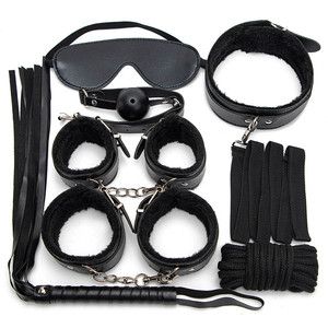 Ensemble de bondage imperméable de haute qualité, très vendu par les fabricants, avec menottes, fouet, collier, jeu sexuel pour esclave, 7 pièces, jouet sexuel pour adultes - Product Image 3