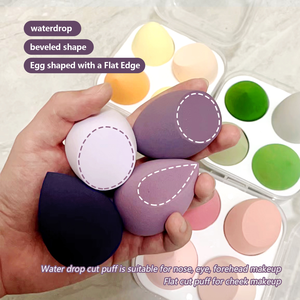 Esponja de Maquillaje Suave con Corte Biselado, Aplicador de Polvo y Base Húmeda/Seca, Herramienta Cosmética de Belleza - Product Image 4