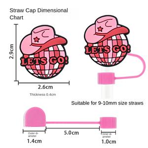 Accessoires pour boissons : Chapeau de paille en plastique souple de 10 mm de diamètre, motif denim, pour filles, vente en gros - Product Image 2