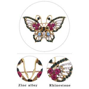 Broche con diamantes de imitación de cristal para mujer, broche de mariposa ahuecado, Animal, Vintage, <span class=keywords><strong>2022</strong></span> - Product Image 4