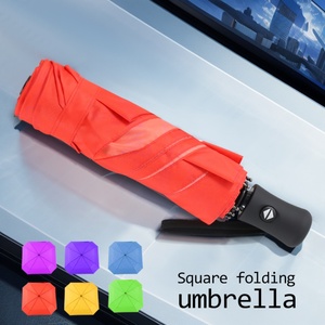 21 Inch Iron <b>Frame</b> Glass Fiber Ribs All-Season Outdoor Vented Square Beach Umbrella Parasol 3-Fold Automatic Opening - Product Image 2