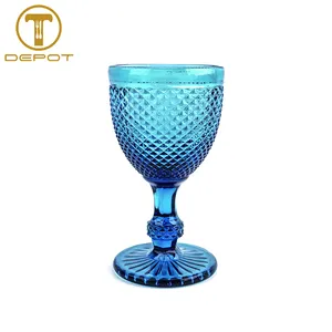 China Factory Supply Top Quality Custom Event Party Colorful Red Wine Cup Vintage Lead Free Pink Blue Goblet Wedding Glasses