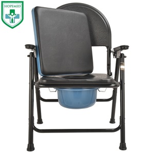 Silla de inodoro Hopemed con asiento y tapa plegable para uso doméstico - Product Image 4