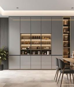 Étagères de bibliothèque en panneaux de bois mélaminé modernes, design contemporain, meubles écologiques et durables pour les armoires de salon - Product Image 5