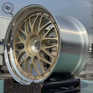 Sporty Gold Multi Spoke Two Piece Forged Aluminium Alloy Rim With Matching Center Cap Universal Fit Passenger <b>Car</b> Wheel - Product Image 2