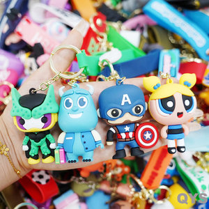 QYS <b>Custom</b> 3D Soft PVC Silicone Keychain Cartoon Anime <b>Key</b> <b>Ring</b> Promotional Gift Souvenir - Product Image 1