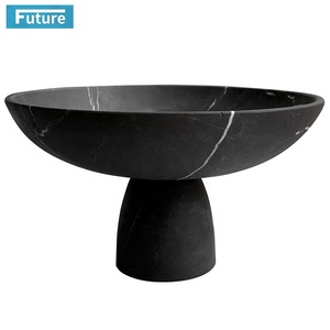 Cuenco redondo de mármol negro y piedra Natural para cocina, accesorios de cocina, cuenco tallado de mármol negro - Product Image 1