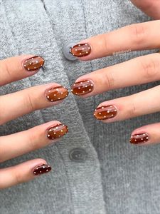Ongles press-on <span class=keywords><strong>pastel</strong></span> <span class=keywords><strong>arc</strong></span>-<span class=keywords><strong>en</strong></span>-<span class=keywords><strong>ciel</strong></span> à pois, rose pâle, lavande et menthe sur base nude, style Y2K doux et ludique - Product Image 6