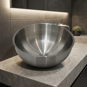 Juego de Tazones para Ensalada de Acero Inoxidable 304 Desechables con Asa, Vajilla Ecológica para Uso Doméstico y Hotelero - Product Image 1