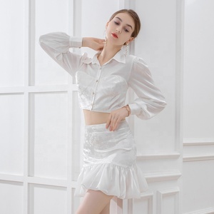Conjunto <span class=keywords><strong>de</strong></span> <span class=keywords><strong>Falda</strong></span> Elegante <span class=keywords><strong>de</strong></span> Alta Gama para Mujer, <span class=keywords><strong>Blusa</strong></span> <span class=keywords><strong>de</strong></span> Manga Larga <span class=keywords><strong>de</strong></span> Satén, Traje <span class=keywords><strong>de</strong></span> Dos Piezas - Product Image 5