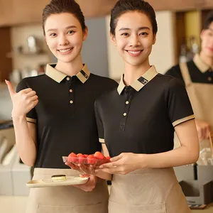 Custom Work Shirt Uniform Restaurant Short Sleeve Shirt Waiter Uniforms And Hotel Uniform Design Men Shirts Custom