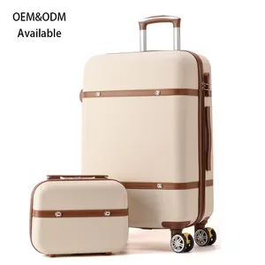 Gros ABS Voyage Bagages Ensembles Classique Coloré Valise Bagages 20 Chariot Valise Avec Cosmétique Sacs