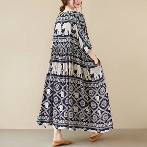 Vestidos de Algodón para Mujer en la Tienda en Línea de Alibaba, Vestidos de Algodón <span class=keywords><strong>Puro</strong></span>, Vestidos Estampados de Algodón para Mujer, Vestido Listo para Usar - Product Image 6