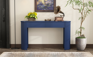 <span class=keywords><strong>Console</strong></span> moderno con Design scanalato portaoggetti ovali <span class=keywords><strong>2</strong></span> cassetti per ingresso soggiorno materiale in legno per sala applicazione - Product Image 3