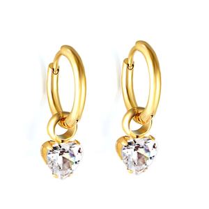 Nouveauté - Boucles d'oreilles pour femmes en acier inoxydable plaqué or 18 carats avec diamants en zircon et strass personnalisés de luxe - Product Image 2