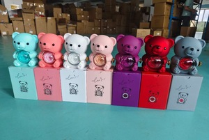 Juego de regalo de Navidad abrazo oso de peluche anillo collar caja de Rosa eterna acrílico Rosa oso giratorio cajas de joyería de rosa - Product Image 5