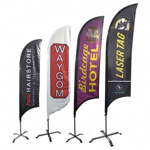 Custom Feather Flag Banner With Logo and Stand Water-Filled Beach Sublimation Flag Teardrop Feather Rectangle Beach Flag - Product Image 1