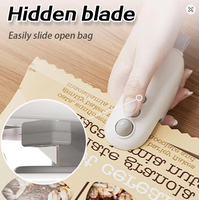 Machine à sceller thermique portable 2-en-1 moderne et mini, rechargeable par USB, écologique, durable et réutilisable pour les sachets de snacks, fruits et épices