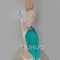 Robe de pole dance une pièce pour femmes LIIU HUO Green Diamond, compétition, entraînement, personnalisable, robe de danse lyrique
