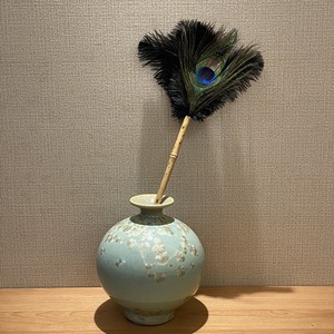 Peacock Feather Duster Bamboo Handle 19in And Above Soft For Furniture Decorative Item - Product Image 4