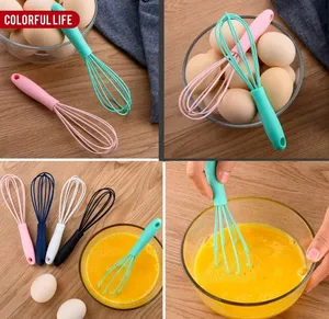Silicone Whisk For Egg Multiple Function Whisk Eco-friendly Kitchen Accessories Food Grade Silicone Whisk For Cooking