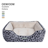 Hochwertiges Flauschiges Luxuriöses Umweltfreundliches Kleines und XL Quadratisches Plüsch-Hundebett mit Einfarbigem Muster und Kartonverpackung