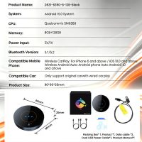 PlayAiBox Qualcomm 6350 con Sistema Android 15, Carplay Inalámbrico, 8GB+128GB, para YouTube y Netflix, con GPS Integrado para Autos con CarPlay OEM