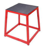 Boîte de saut pliométrique en fonte de qualité supérieure pour fitness, niveau 4, ensembles d'entraînement progressifs rouge/noir pour le renforcement musculaire