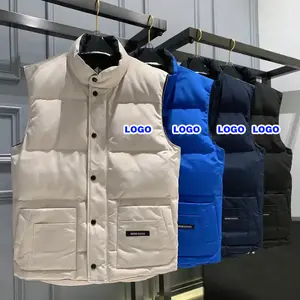 Wholesale Men's Sleeveless Winter down Vest Jacket 100% Genuine Windproof and Thick with Padded Technique