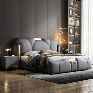 Meubles pour chambre à coucher Modernas Cama Matrimonial Queen Bett Cadre de <span class=keywords><strong>lit</strong></span> de luxe <span class=keywords><strong>Lit</strong></span> en bois king Size Up-holstered Home Muebles <span class=keywords><strong>Lit</strong></span> Complet - Product Image 1