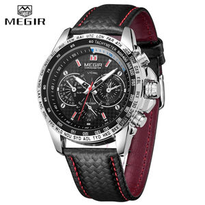 2021 <span class=keywords><strong>Megir</strong></span> <span class=keywords><strong>1010</strong></span> personnalisé mode cuir quartz chronographe montres hommes poignet étanche reloj hombre vente en gros hommes montres-bracelets - Product Image 3