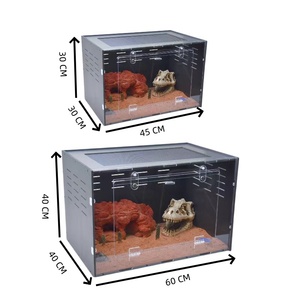 Fabrika Tedarikli PVC Sürüngen Muhafazası Vivaryum Kafesi Kertenkele Sakallı Ejderha İçin Siyah Kutu Ambalajlı - Product Image 5