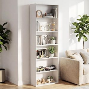 Six étagères à livres, grande bibliothèque ouverte, espace de rangement suffisant, étagères au sol pour le salon, le bureau familial, la <span class=keywords><strong>chambre</strong></span> à coucher - Product Image 1