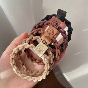 Elastici per capelli, fasce per capelli elastiche per donne, uomini, bambini, ragazze, antiscivolo, intrecciati con etichetta Smile, taglia normale, stile casual - Product Image 4