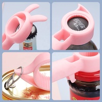 Outil de cuisine multifonction 4-en-1 2026, nouveau design, ouvre-bouteille, ouvre-boîte et ouvre-pot en plastique, spécialement conçu pour les femmes