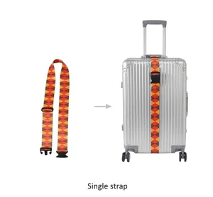 High Quality Nylon Luggage Strap With Code Buckle Custom Printed Adjustable Suitcase Strap