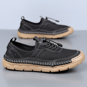 รองเท้ากีฬาผู้ชายแบบตาข่ายระบายอากาศได้ดี สายรัดยางยืด แฟชั่นฤดูร้อนสำหรับกิจกรรมกลางแจ้ง สีน้ำตาล ไซส์ 42 - Product Image 2