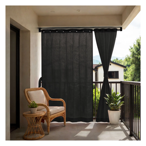 Pearl Black Eyelet Outdoor Curtains 180 GSM with Elegant Deep Black Tones and Soft Light Filtering Fabric for Contemporary - Product Image 4