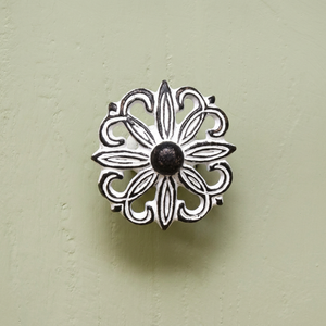 AK Brass Floral Metal Cabinet Knob White & Black Finish Customized Handle Drawer <b>Wardrobe</b> Furniture Decorative <b>Hardware</b> Luxury - Product Image 1
