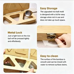 แม่พิมพ์ซูชิไม้ รูปทรงสามเหลี่ยม ทำจากไม้ไผ่ สำหรับครัวเรือน - Product Image 4