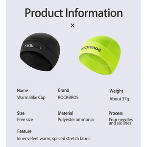 Chapeau de vélo d'hiver ROCKBROS, coupe-vent, chaud, en polaire thermique - Product Image 6