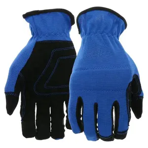 Elastic cuff padded palm Synthetic leather foam pad joint impact resistant mechanical anti vibration gloves custom made