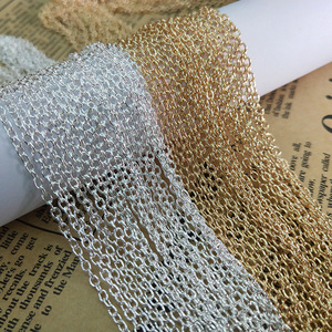 Gold 16K <b>Cross</b> O Ring <b>Chain</b> 0.6mm For DIY Headband Bridal Accessories Jewelry Making Supplies - Product Image 4