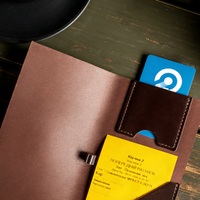 Porte-billets en cuir véritable avec pochette pour cartes et porte-stylo, cadeau pour serveur de restaurant, accessoires de restaurant