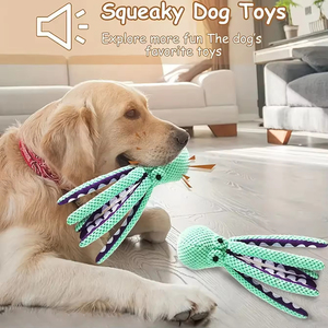 Juguete Masticable para Perros, Simple, Lindo, de Peluche, con Forma de Pulpo de Dibujos Animados, Ecológico, Duradero, para Limpieza Dental, de Lujo - Product Image 5