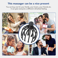 Masseur de tête électrique rechargeable par USB en forme de pieuvre, pour le cuir chevelu, relaxation corporelle, soulagement du stress, appareil portable en gros, stock US