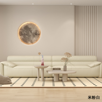Ensemble de canapés modernes en cuir brun doré avec pouf et accoudoirs ailes, 3 couleurs disponibles, fabrication OEM/ODM