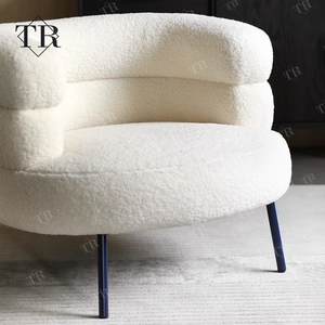 Turri esthétique blanc réception canapé chaise Teddy tissu beauté canapé pour Salon et salon importé éponge matériau de remplissage - Product Image 5