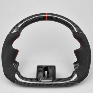 Volante de fibra de carbono brillante con empuñaduras negras, marcador superior rojo, botones <span class=keywords><strong>SC</strong></span> y levas de cambio de fibra de carbono para 992 982 - Product Image 2